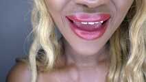 Wide open ebony mouth