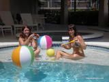 Two girls at the pool