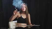 18 y.o. Margarita is smoking two 120mm cigarettes and givving an interview about smoking